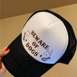 Beware of Dogs 🐾Black and White Trucker Hat